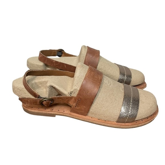 FRYE Ally 2 Band Sling Sandal Italian Leather Brown, Bronze, 10M - Picture 9 of 9